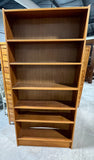 Teak Veneer Particle Board Tall Bookcase