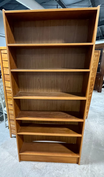 Teak Veneer Particle Board Tall Bookcase