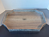 Mapleview Farmhouse Galvanized Tin & Wood Tray