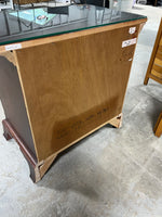 Three Drawer Night Stand with Protective Glass