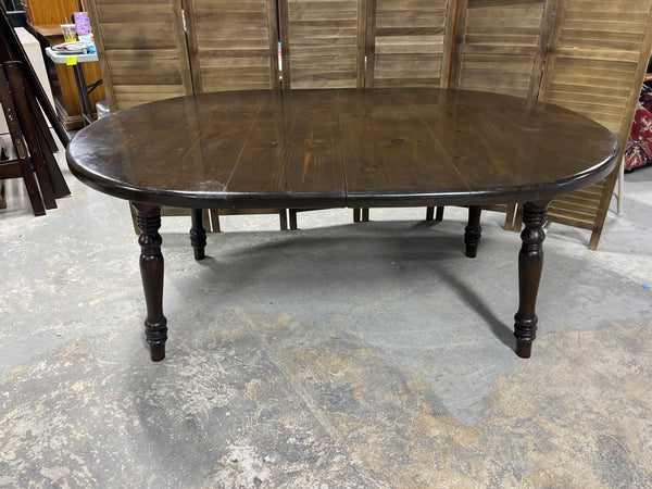 Dark Wood Tone Sturdy Dining Table, NO CHAIRS, with 2 Leaves