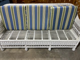 White Wicker Sofa with Cushions