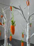 Pair of 2FT LED Lighted Easter Trees with Felt Carrot Ornaments (WORKS)