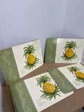 Williamsburg Pineapple Cork Back Placemats With Case - Set Of 4 (C)