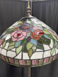 Tiffany Style Roses Stained Glass 2-Way Floor Lamp (WORKS)
