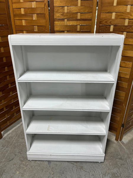 Lightweight White Painted Bookcase on Casters