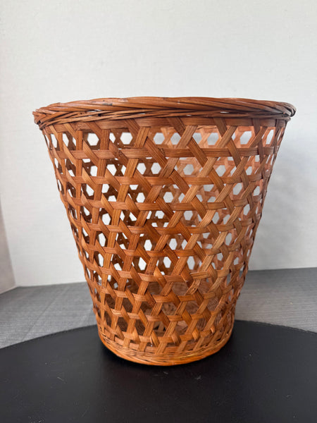 Woven Rattan Waste Basket