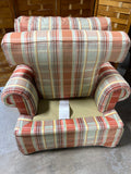 Michael Thomas Furniture Inc. Orange One Plaid Chair with (2) Throw Pillows