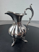 (C) Reed & Barton MCM Vintage Winthrop Silver Plate Large Creamer & Double Handled Sugar Bowl with Lid