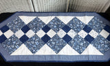 Blue & White Floral Patchwork Hand Made Table Runner