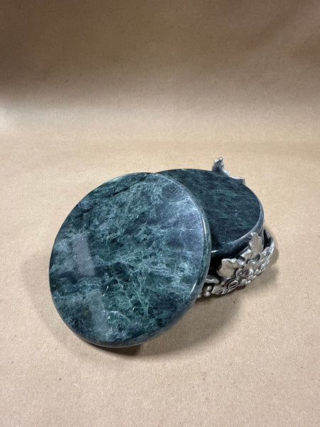 Green Marble Style Coasters With Case
