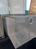 Pair of IKEA Style Metal Mesh Stacking Storage Drawers with Removable Dividers