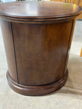 Oval End Table/Cabinet, with Tray Pullout