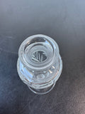 Floral Etched Vintage Glass Perfume Bottle with Sterling Silver Accented Stopper