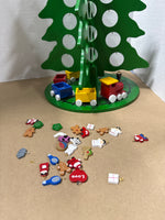 Wooden Christmas Tree With Train And Ornaments