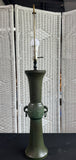 James Mont Style Patinaed Metal Urn Vintage Table Lamp (WORKS)