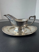 Fisher Sterling Silver Gravy Boat with Attached Saucer