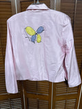 Pink Zip Up Sunglasses Womens Jacket SIZE LARGE