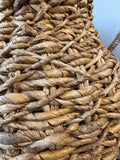 Large Boho Water Hyacinth & Rattan Floor Vase