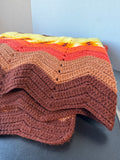 Crochet Fall Inspired Chevron Throw Blanket