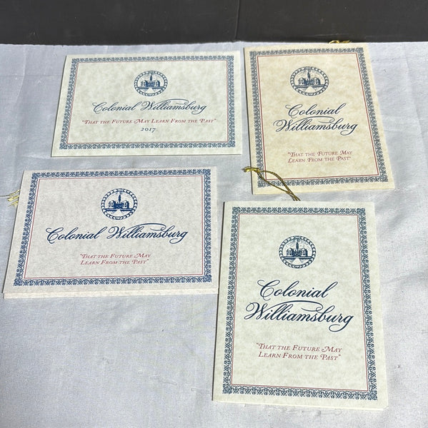 Set Of 4 Colonial Williamsburg Gold Plated Ornaments (C)