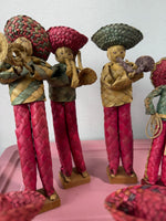 13-Piece Vintage Woven Straw Mexican Folk Art Mariachi Band