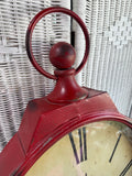 Pier 1 Cafe des Marguerites French Bistro Style Red Crackle Pocket Watch Wall Clock (WORKS)