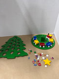 Wooden Christmas Tree With Train And Ornaments