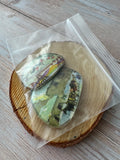 Pair of Scenery Hand Made Transfer Art Brooches