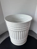 Retro White Painted Metal Trashcan