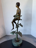 Signed & Numbered Charles Cropper Parks Bronze & Marble Eve Sculpture