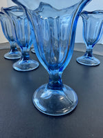 6-Piece Anchor Hocking Periwinkle Blue Tulip Pedestal Parfait Glasses