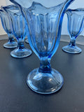 6-Piece Anchor Hocking Periwinkle Blue Tulip Pedestal Parfait Glasses