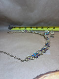 Vintage Lisner Gold Tone/IridescentNecklace & Screw On Earring Set