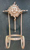 Rustic Cast Iron Vintage Sun Scroll Hanging Plant Stand