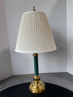 Green & Brass Candlestick Table Lamp (WORKS)
