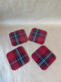 Williams Sonoma Tartan Corkback Coasters