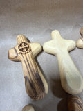Hand Carved Comfort Cross Made From Natural Olive Wood - 20 Pieces