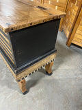Footed Chest/Trunk with Black Painted Stripes