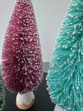 Trio of Cotton Candy Colored Bottle Brush Christmas Trees