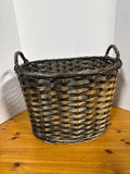 Dark Woven Storage Basket With Handles