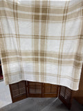 Pottery Barn Cream And Tan Fleece Blanket