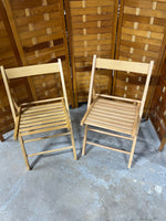 Pair of Folding Chairs with Seat Cushions