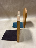 Handpainted Asian Style Wooden Bookends