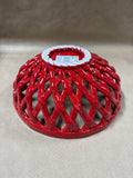 Red Ceramic Bread Basket