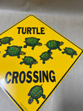 Turtle Crossing Metal Sign
