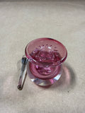 Small Pink Blown Glass Pink Perfume Bottle // Signed By Tom Hesse