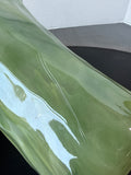 Green Swirl Murano Style Ruffle Vase