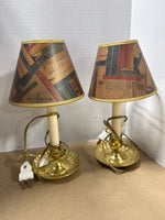 Pair Of Small Table Lamps With Book Lampshades WORKS
