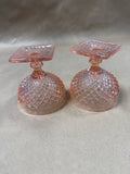 Set Of 2 Anchor Hocking Pink Depression Glass Sherbert Goblets